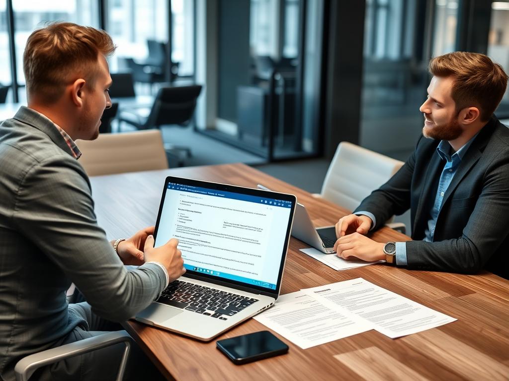 Client and developer discussing web and mobile apps development refund terms