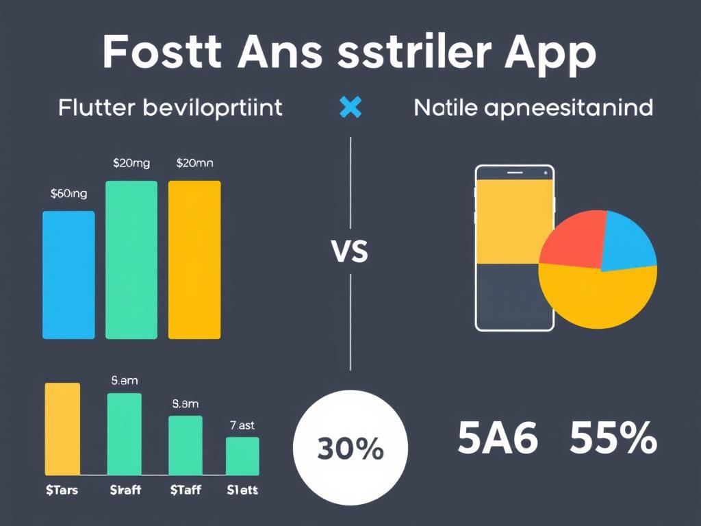 Cost comparison chart between Flutter and native app development