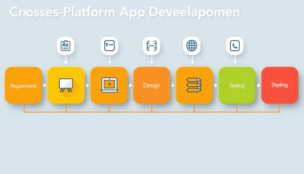 Cross-platform app development process flowchart from planning to deployment Cross-platform app development process flowchart from planning to deployment