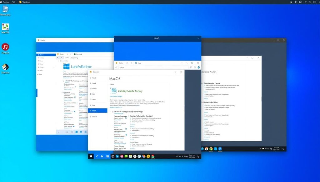 Cross-platform desktop application running on different operating systems with consistent interface Cross-platform desktop application running on different operating systems with consistent interface