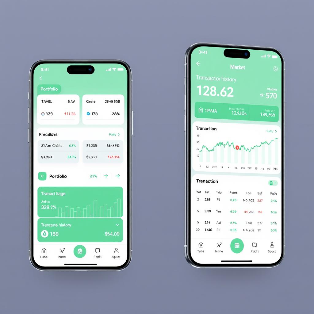 Cross-platform financial app showing investment portfolio tracking Cross-platform financial app showing investment portfolio tracking