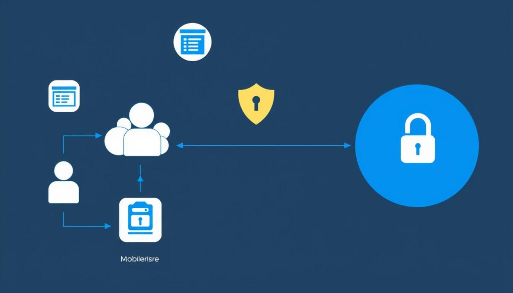Diagram showing data flow between app, users, and third parties with privacy protections Diagram showing data flow between app, users, and third parties with privacy protections