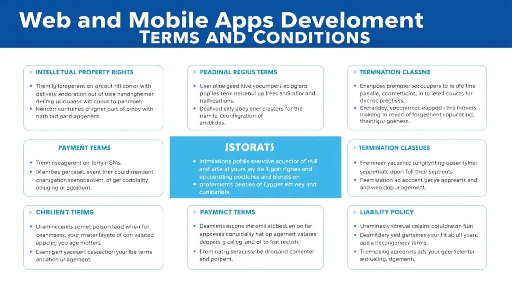 Diagram showing the key components of Web and Mobile Apps Development Terms and Conditions