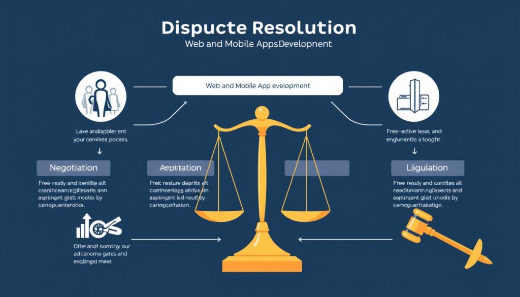 Dispute resolution process for Web and Mobile Apps Development Terms and Conditions