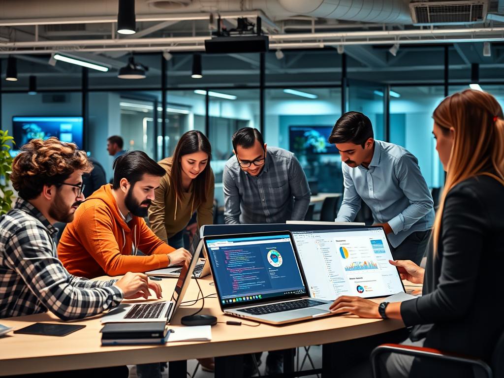 Expert development team working on web and mobile apps