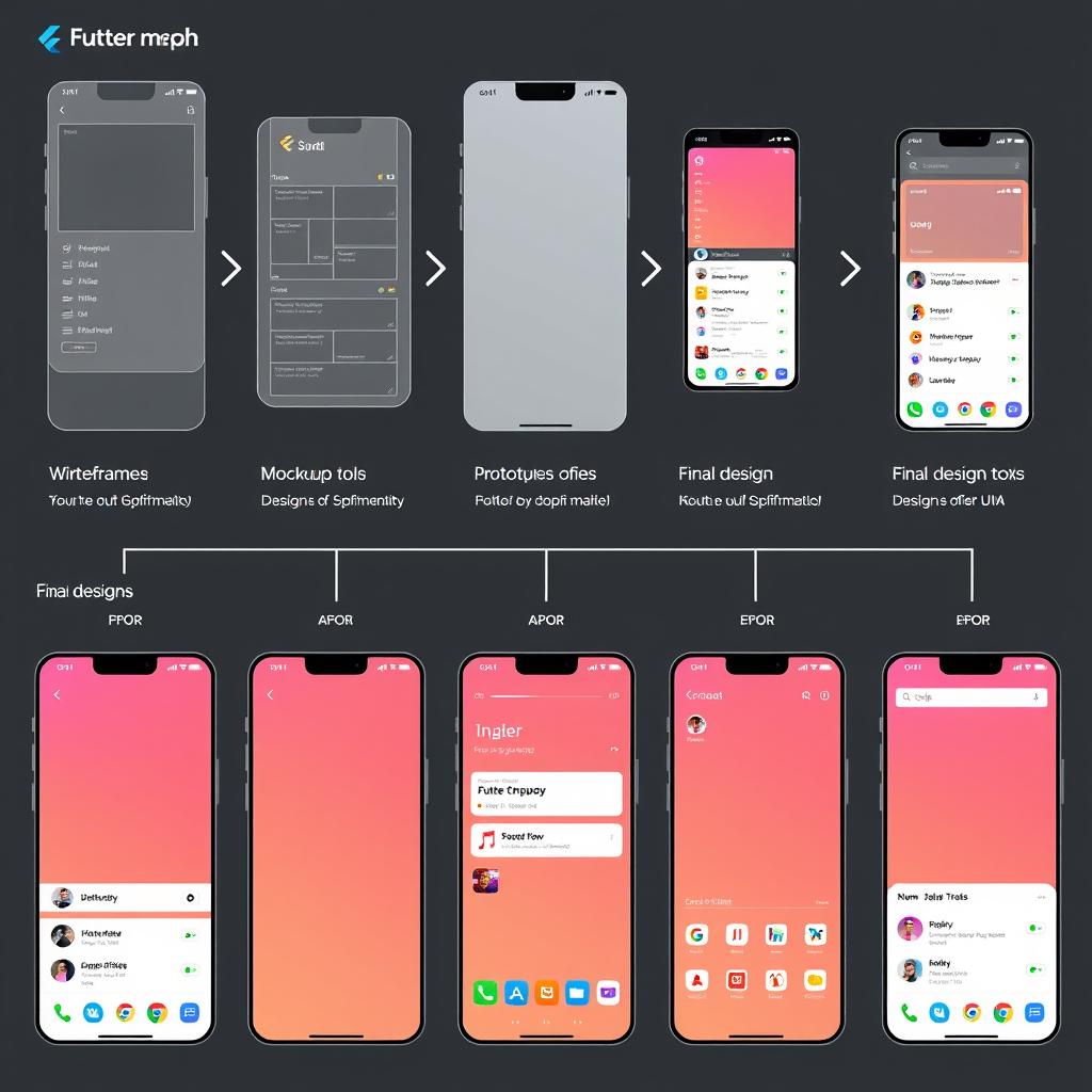 Flutter app UI/UX design process