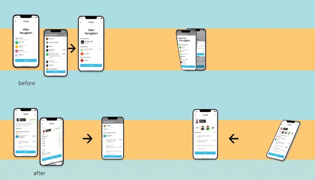 Mobile app UI/UX design case study showing user interface improvements Mobile app UI/UX design case study showing user interface improvements