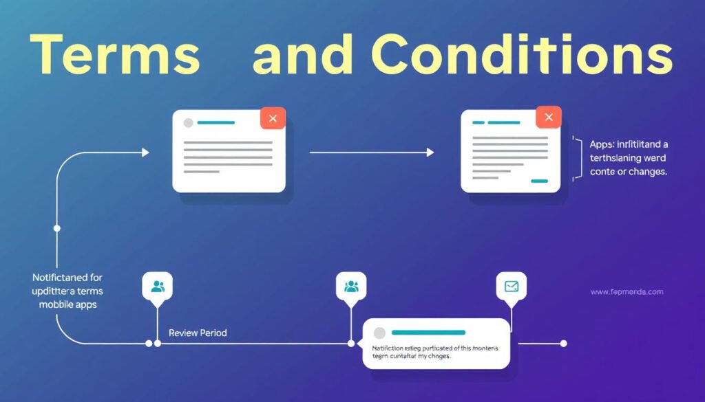 Process of updating Web and Mobile Apps Development Terms and Conditions