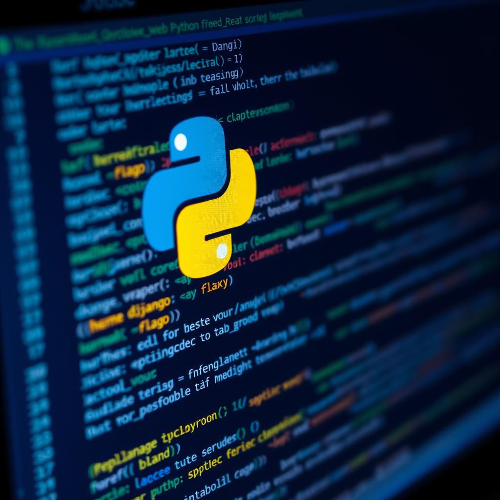 Python code for web development on computer screen Python code for web development on computer screen