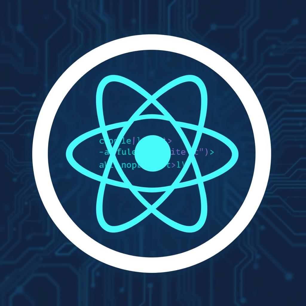 React Native cross-platform framework logo and code example React Native cross-platform framework logo and code example