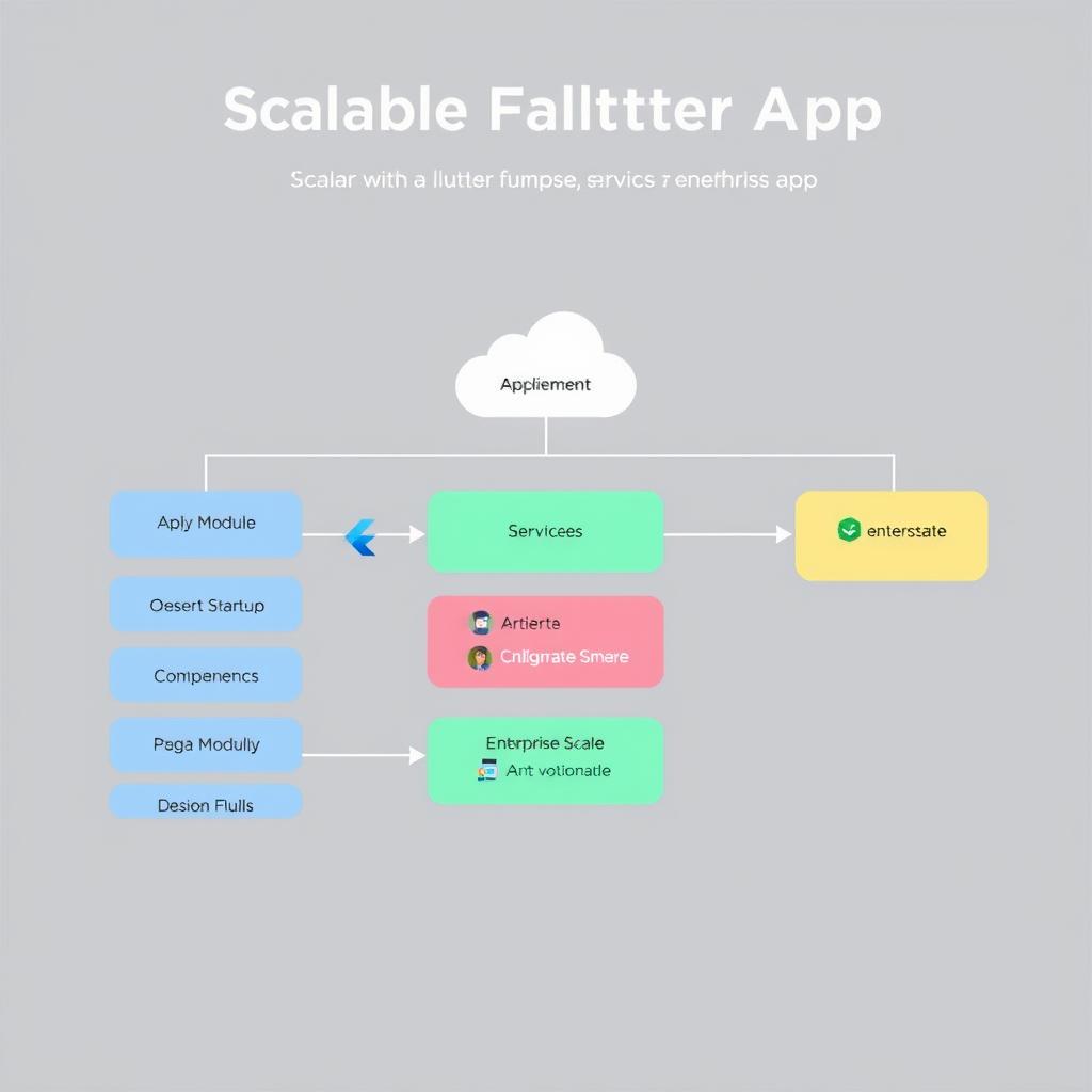 Scalable Flutter app architecture diagram
