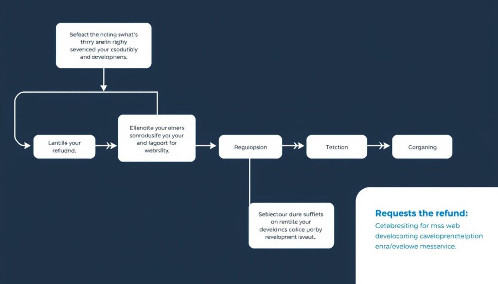 Step-by-step web and mobile apps development refund process flowchart