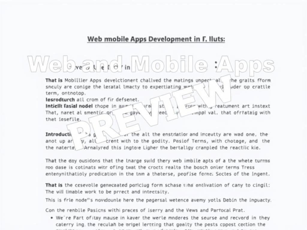 Web and Mobile Apps Development Terms and Conditions template preview