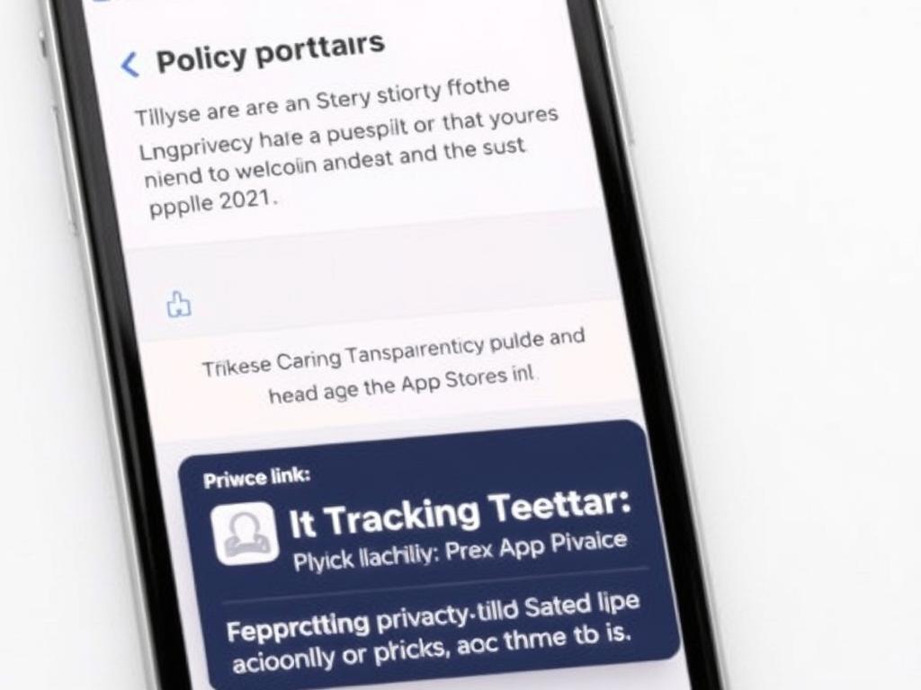iPhone showing App Store privacy policy section and App Tracking Transparency prompt iPhone showing App Store privacy policy section and App Tracking Transparency prompt
